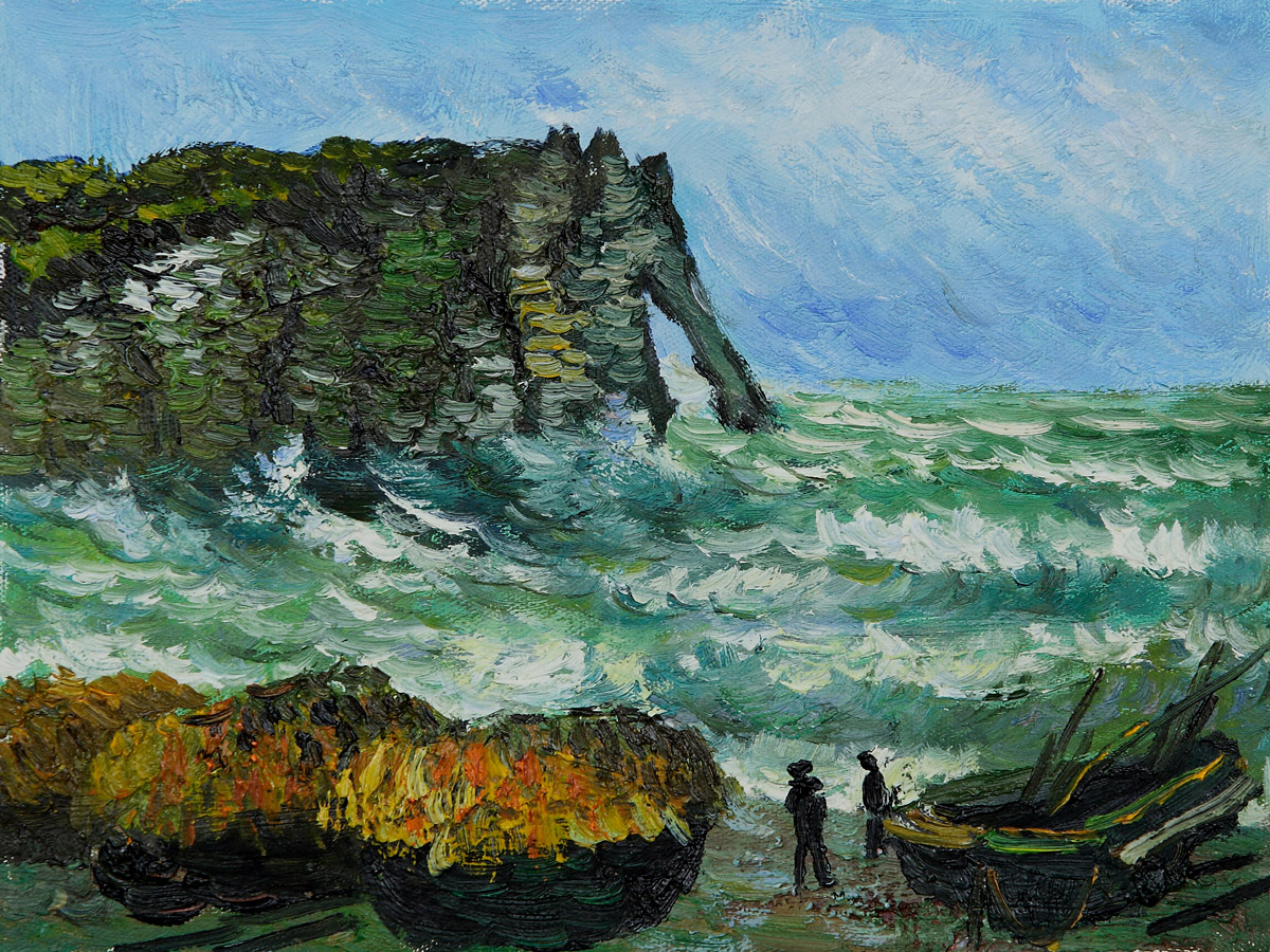Rough Sea at Etretat - Claude Monet Paintings